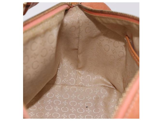 Céline Borsa a tracolla CELINE C Macadam Canvas Suede Orange Gold Auth BA15118 D'oro Arancione - vista 19