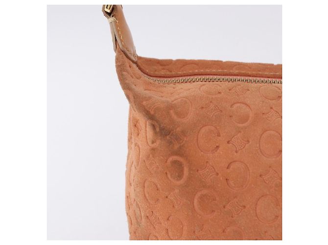 Céline Borsa a tracolla CELINE C Macadam Canvas Suede Orange Gold Auth BA15118 D'oro Arancione - vista 4