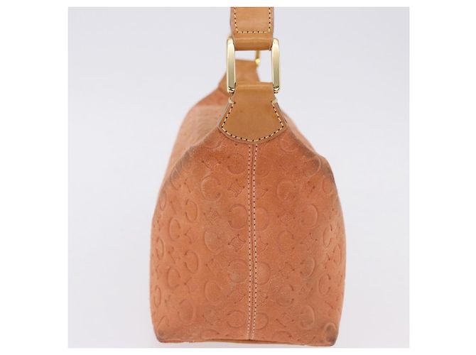 Céline Borsa a tracolla CELINE C Macadam Canvas Suede Orange Gold Auth BA15118 D'oro Arancione - vista 5