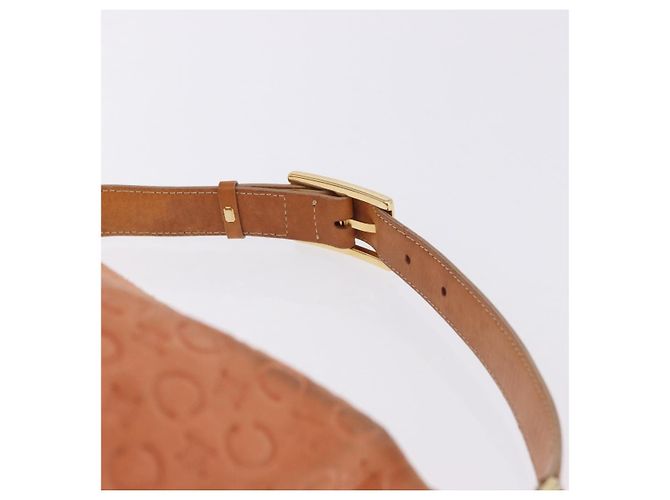 Céline Borsa a tracolla CELINE C Macadam Canvas Suede Orange Gold Auth BA15118 D'oro Arancione - vista 9