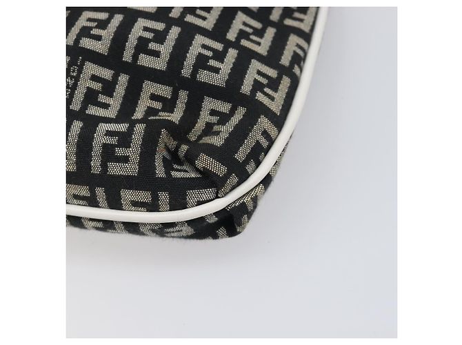 Borsa a tracolla FENDI Zucchino Canvas Mamma Baguette Nero Oro Auth 199623V D'oro - vista 11