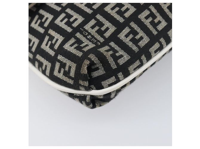 Borsa a tracolla FENDI Zucchino Canvas Mamma Baguette Nero Oro Auth 199623V D'oro - vista 12