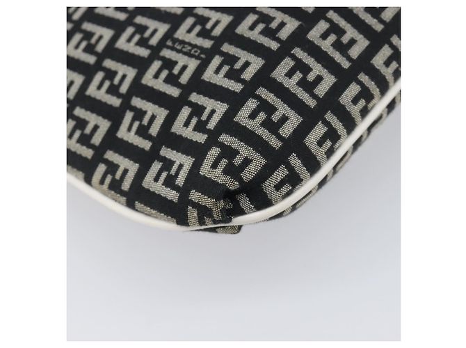 Borsa a tracolla FENDI Zucchino Canvas Mamma Baguette Nero Oro Auth 199623V D'oro - vista 14