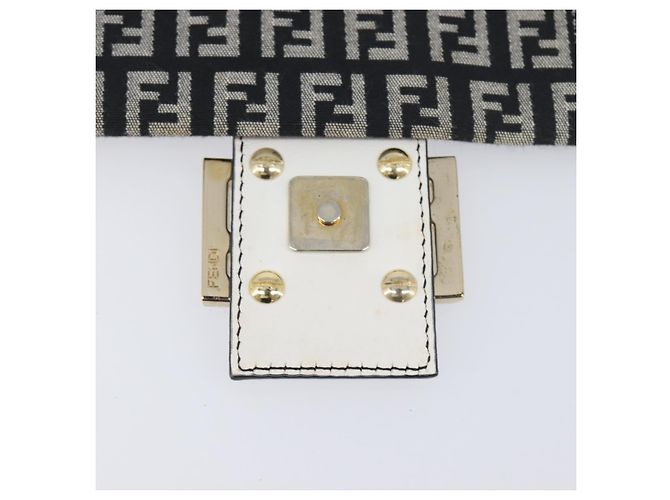 Borsa a tracolla FENDI Zucchino Canvas Mamma Baguette Nero Oro Auth 199623V D'oro - vista 18