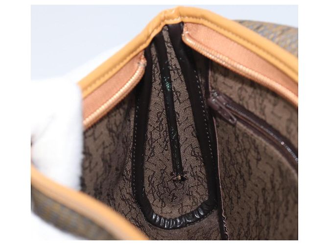 Borsa a Pochette SAINT LAURENT PVC Canvas Brown Gold Auth 197613A Marrone D'oro - vista 19