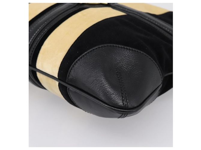 Borsa a tracolla GUCCI Interlocking G Velluto Nero Oro 115568 Auth 196980V D'oro - vista 10