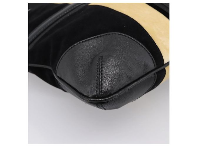 Borsa a tracolla GUCCI Interlocking G Velluto Nero Oro 115568 Auth 196980V D'oro - vista 11