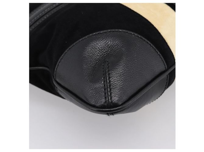 Borsa a tracolla GUCCI Interlocking G Velluto Nero Oro 115568 Auth 196980V D'oro - vista 13