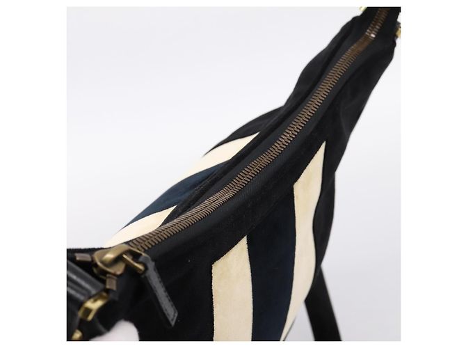 Borsa a tracolla GUCCI Interlocking G Velluto Nero Oro 115568 Auth 196980V D'oro - vista 6