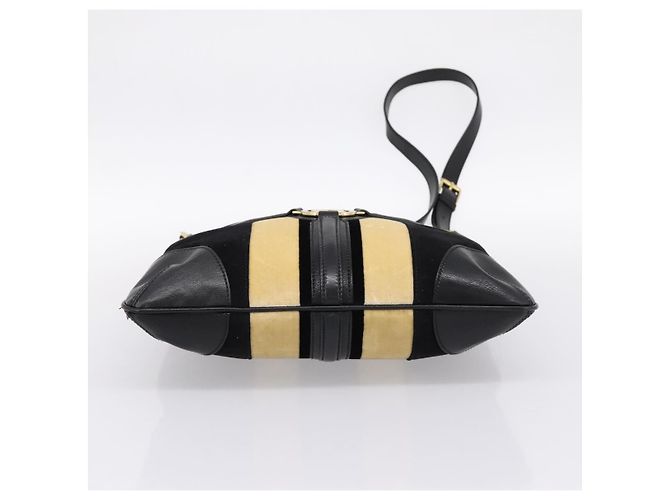 Borsa a tracolla GUCCI Interlocking G Velluto Nero Oro 115568 Auth 196980V D'oro - vista 9