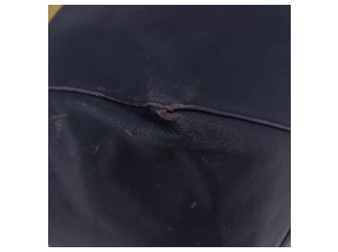 Céline Bolso Tote Horizontal Cabas CELINE de piel Khaki Navy Auth BA14793 Caqui Azul marino - vista 11