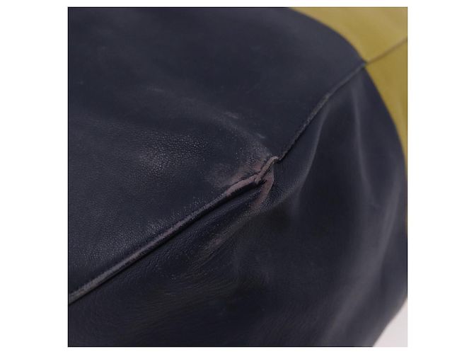 Céline Bolso Tote Horizontal Cabas CELINE de piel Khaki Navy Auth BA14793 Caqui Azul marino - vista 12