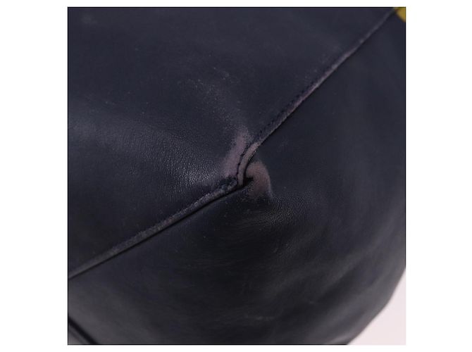 Céline Bolso Tote Horizontal Cabas CELINE de piel Khaki Navy Auth BA14793 Caqui Azul marino - vista 14