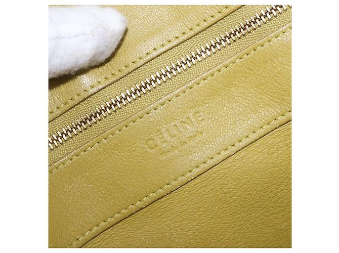 Céline Bolso Tote Horizontal Cabas CELINE de piel Khaki Navy Auth BA14793 Caqui Azul marino - vista 16