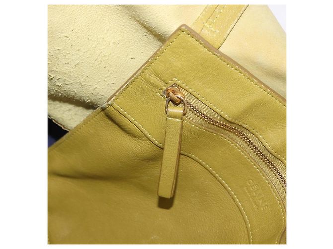 Céline Bolso Tote Horizontal Cabas CELINE de piel Khaki Navy Auth BA14793 Caqui Azul marino - vista 20