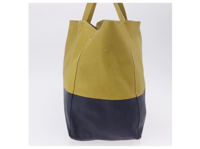 Céline Bolso Tote Horizontal Cabas CELINE de piel Khaki Navy Auth BA14793 Caqui Azul marino - vista 5