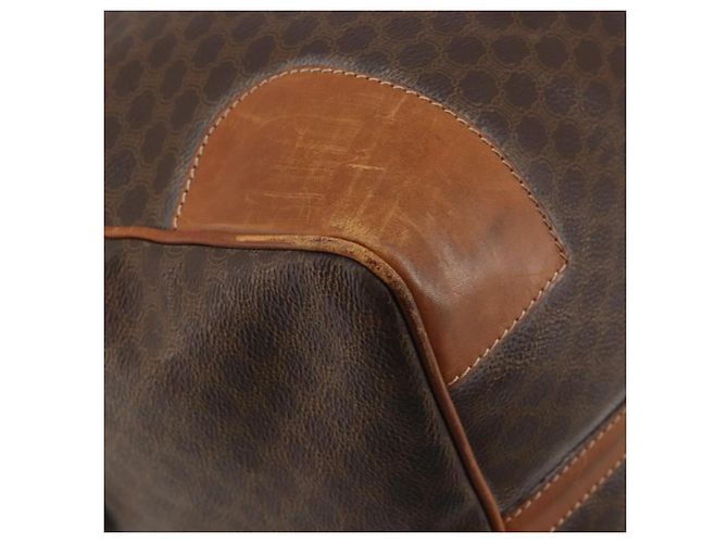 Céline Borsa Boston CELINE Macadam Canvas PVC Leather Brown Gold Auth 194398 Marrone D'oro - vista 11