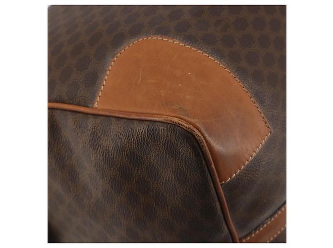Céline Borsa Boston CELINE Macadam Canvas PVC Leather Brown Gold Auth 194398 Marrone D'oro - vista 13