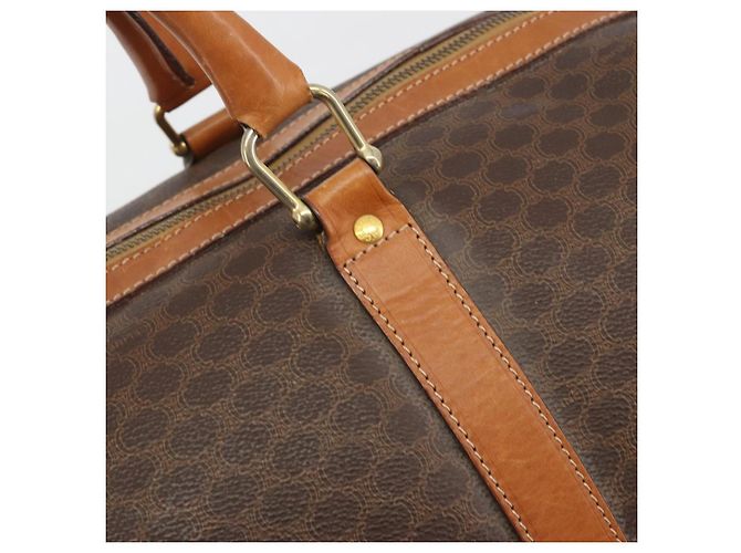 Céline Borsa Boston CELINE Macadam Canvas PVC Leather Brown Gold Auth 194398 Marrone D'oro - vista 15