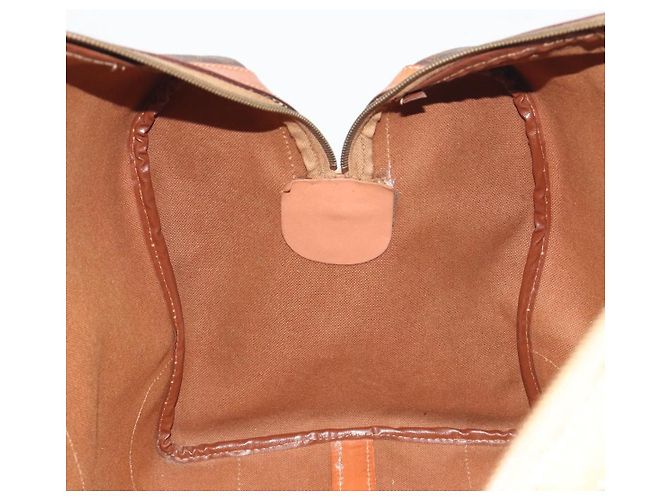 Céline Borsa Boston CELINE Macadam Canvas PVC Leather Brown Gold Auth 194398 Marrone D'oro - vista 20