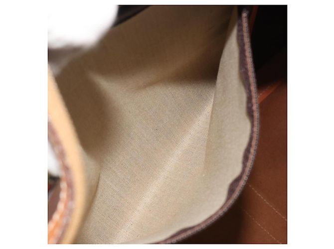 Céline Borsa Boston CELINE Macadam Canvas PVC Leather Brown Gold Auth 194398 Marrone D'oro - vista 22