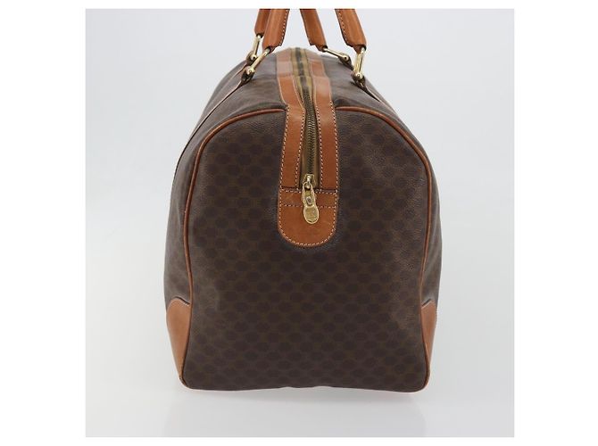 Céline Borsa Boston CELINE Macadam Canvas PVC Leather Brown Gold Auth 194398 Marrone D'oro - vista 5