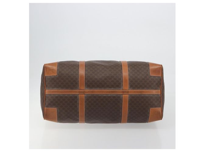 Céline Borsa Boston CELINE Macadam Canvas PVC Leather Brown Gold Auth 194398 Marrone D'oro - vista 9
