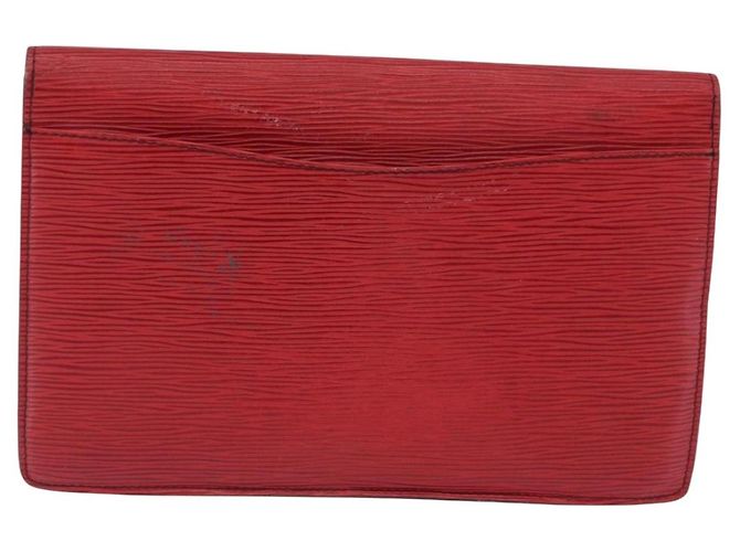 LOUIS VUITTON Epi Montaigne 27 Clutch Bag Red M52657 LV Auth BA15360 Rosso - vista 2