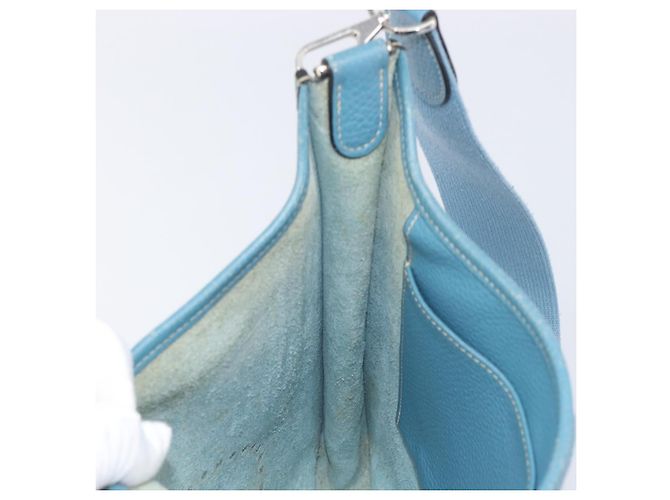 Hermès Borsa a tracolla HERMES Evelyn 3PM in pelle blu Auth 199617V - vista 20