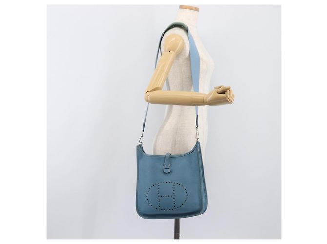 Hermès Borsa a tracolla HERMES Evelyn 3PM in pelle blu Auth 199617V - vista 24