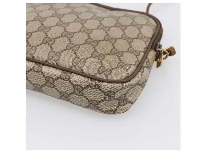 Borsa a tracolla GUCCI GG Supreme PVC Beige Gold 56 02 068 Auth 196956 D'oro - vista 12