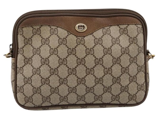 Borsa a tracolla GUCCI GG Supreme PVC Beige Gold 56 02 068 Auth 196956 D'oro - vista 2