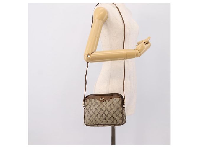 Borsa a tracolla GUCCI GG Supreme PVC Beige Gold 56 02 068 Auth 196956 D'oro - vista 20