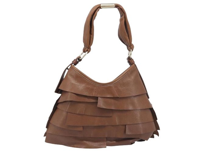 Borsa a tracolla SAINT LAURENT Strawpe Pelle Beige Oro 122244 Auth am12417V D'oro - vista 2