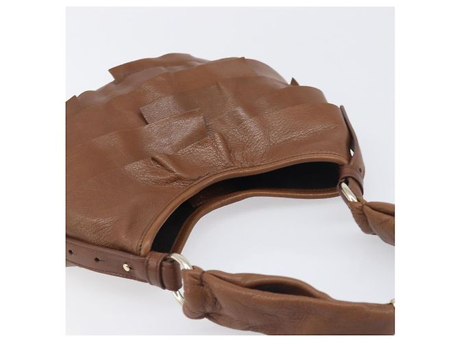 Borsa a tracolla SAINT LAURENT Strawpe Pelle Beige Oro 122244 Auth am12417V D'oro - vista 6