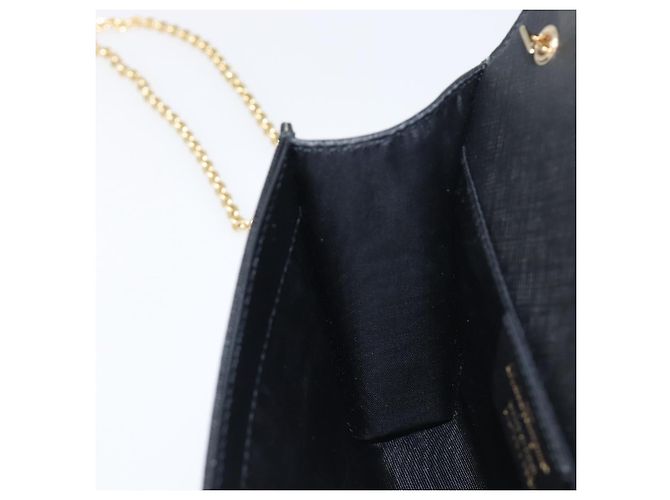 Salvatore Ferragamo Vala Chain Schultertasche aus Leder Schwarz Gold Auth 199639V Golden - Ansicht 20