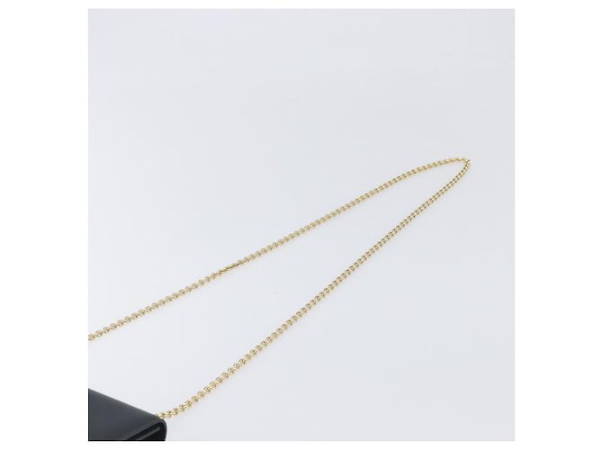 Salvatore Ferragamo Vala Chain Schultertasche aus Leder Schwarz Gold Auth 199639V Golden - Ansicht 8