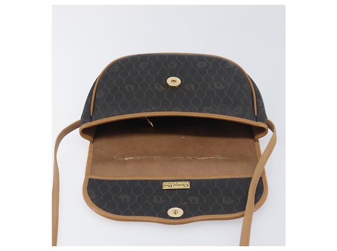 Borsa a tracolla Christian Dior in tela Honeycomb PVC Nero Oro Auth 199651 D'oro - vista 15