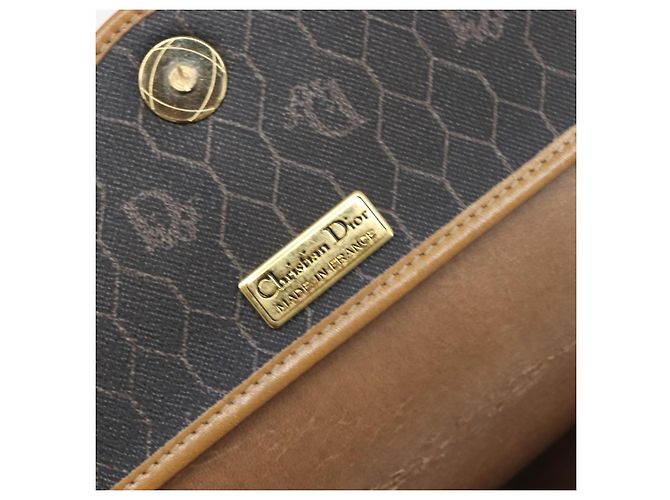 Borsa a tracolla Christian Dior in tela Honeycomb PVC Nero Oro Auth 199651 D'oro - vista 16