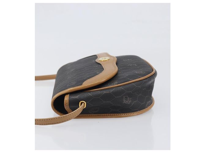 Borsa a tracolla Christian Dior in tela Honeycomb PVC Nero Oro Auth 199651 D'oro - vista 5