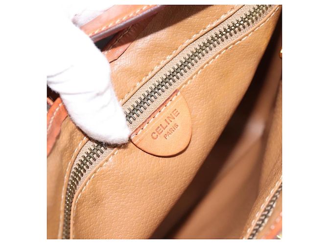 Céline CELINE Macadam Canvas Schultertasche PVC Leather Brown Gold Auth 200915A Braun Golden - Ansicht 14