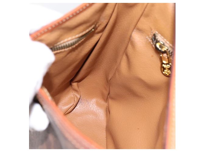 Céline CELINE Macadam Canvas Schultertasche PVC Leather Brown Gold Auth 200915A Braun Golden - Ansicht 17