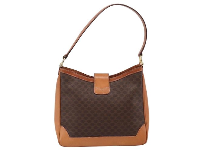 Céline CELINE Macadam Canvas Schultertasche PVC Leather Brown Gold Auth 200915A Braun Golden - Ansicht 3