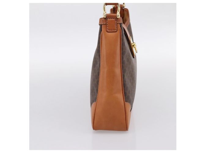 Céline CELINE Macadam Canvas Schultertasche PVC Leather Brown Gold Auth 200915A Braun Golden - Ansicht 4