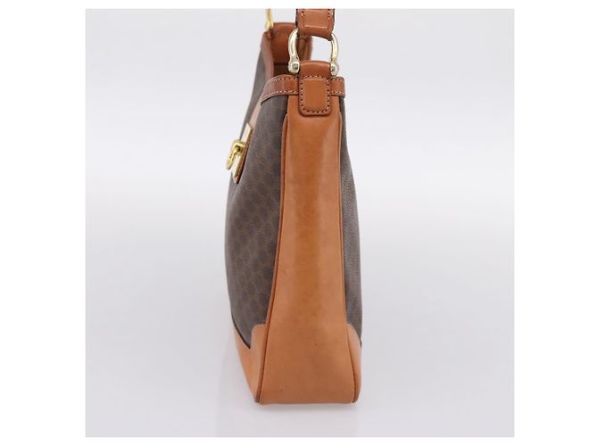 Céline CELINE Macadam Canvas Schultertasche PVC Leather Brown Gold Auth 200915A Braun Golden - Ansicht 5