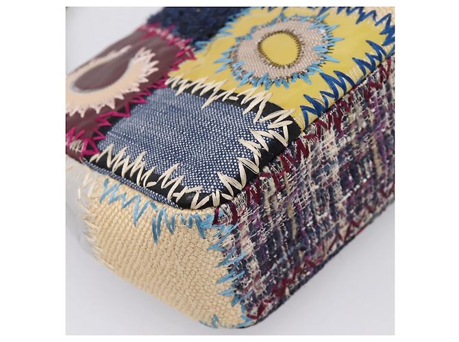 Borsa a tracolla CHANEL Patchwork Jumbo Flap 30 in tweed con catena e CC argento Auth yk20832SM Multicolore - vista 13