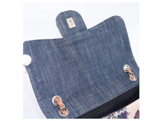 Borsa a tracolla CHANEL Patchwork Jumbo Flap 30 in tweed con catena e CC argento Auth yk20832SM Multicolore - vista 14