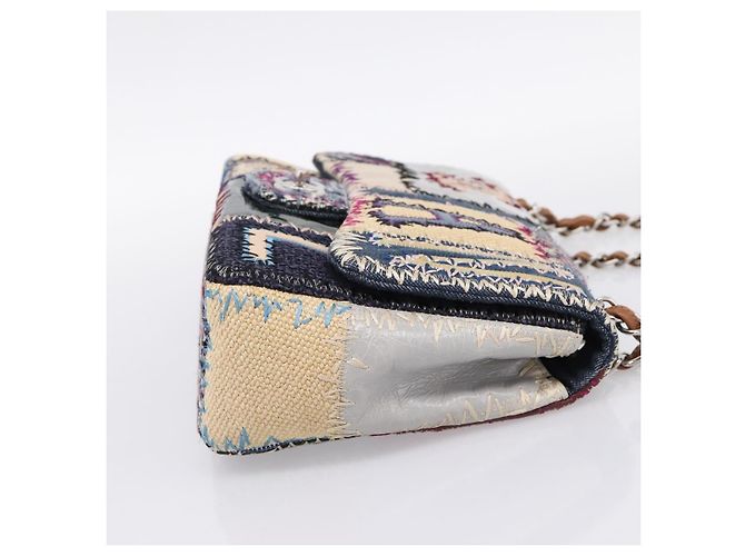 Borsa a tracolla CHANEL Patchwork Jumbo Flap 30 in tweed con catena e CC argento Auth yk20832SM Multicolore - vista 5