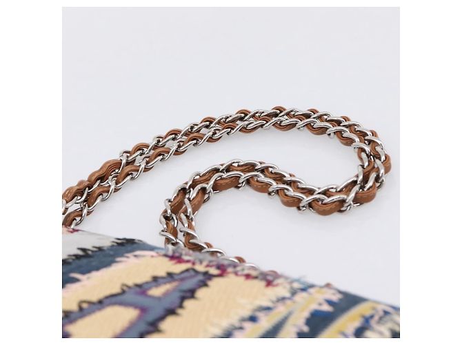 Borsa a tracolla CHANEL Patchwork Jumbo Flap 30 in tweed con catena e CC argento Auth yk20832SM Multicolore - vista 8
