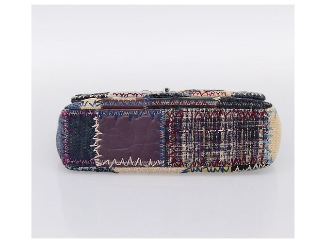 Borsa a tracolla CHANEL Patchwork Jumbo Flap 30 in tweed con catena e CC argento Auth yk20832SM Multicolore - vista 9